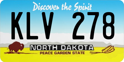ND license plate KLV278