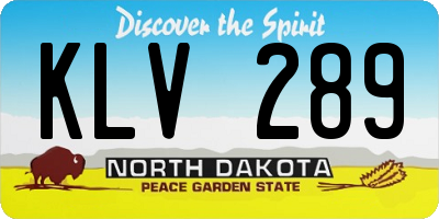 ND license plate KLV289