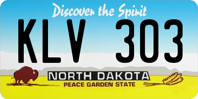 ND license plate KLV303
