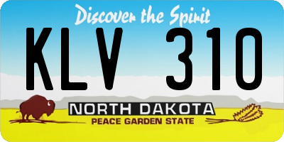 ND license plate KLV310