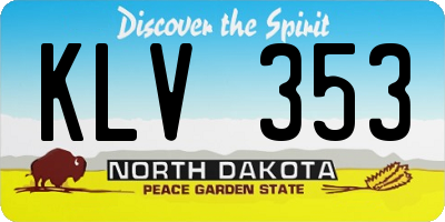 ND license plate KLV353