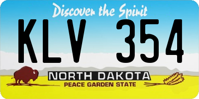 ND license plate KLV354