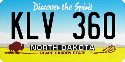 ND license plate KLV360