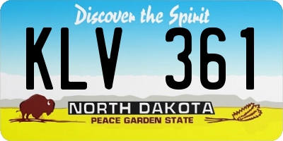 ND license plate KLV361