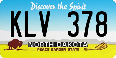 ND license plate KLV378