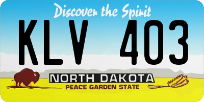ND license plate KLV403