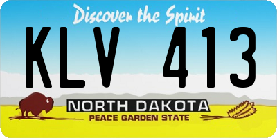 ND license plate KLV413