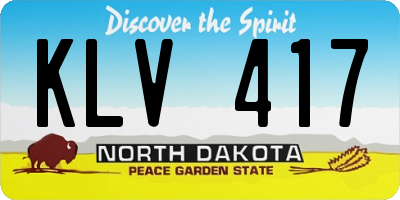 ND license plate KLV417