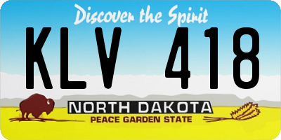 ND license plate KLV418