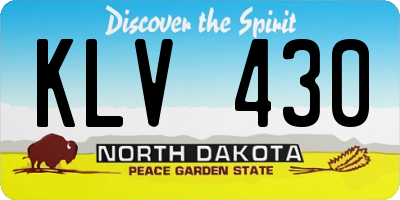 ND license plate KLV430