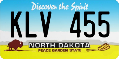 ND license plate KLV455