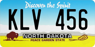 ND license plate KLV456