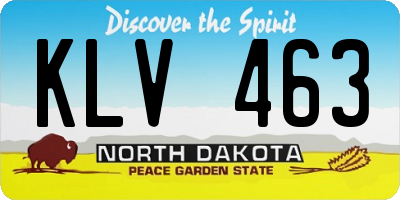 ND license plate KLV463