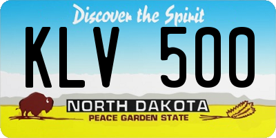 ND license plate KLV500
