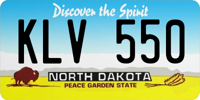 ND license plate KLV550