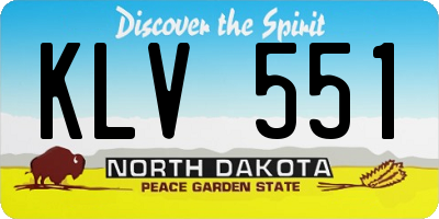 ND license plate KLV551