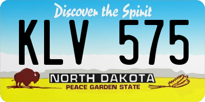 ND license plate KLV575