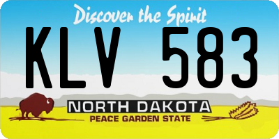 ND license plate KLV583