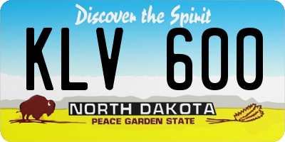 ND license plate KLV600