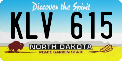 ND license plate KLV615