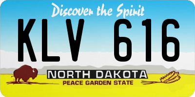 ND license plate KLV616