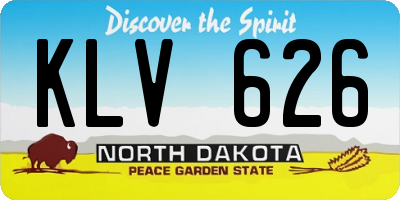 ND license plate KLV626