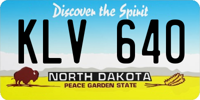 ND license plate KLV640