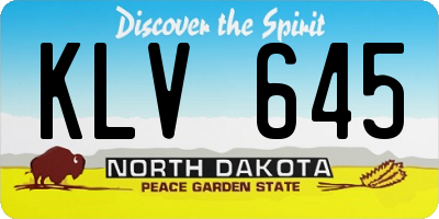 ND license plate KLV645