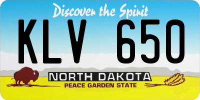 ND license plate KLV650