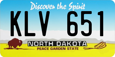 ND license plate KLV651