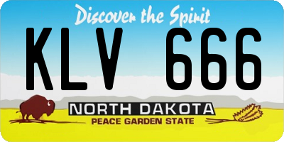ND license plate KLV666