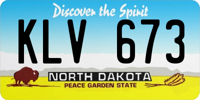 ND license plate KLV673