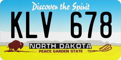 ND license plate KLV678