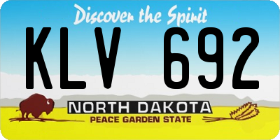 ND license plate KLV692