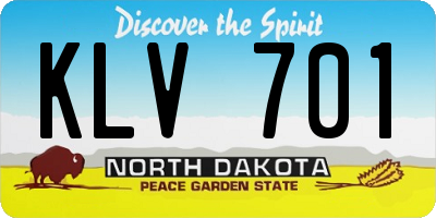 ND license plate KLV701