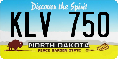 ND license plate KLV750
