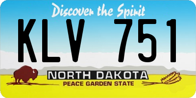 ND license plate KLV751