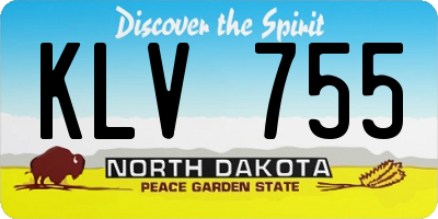 ND license plate KLV755