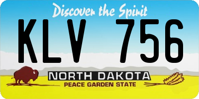 ND license plate KLV756
