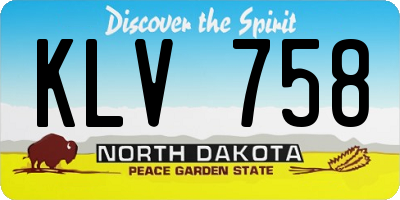 ND license plate KLV758