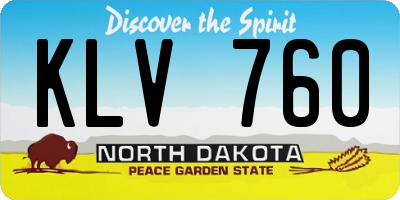 ND license plate KLV760