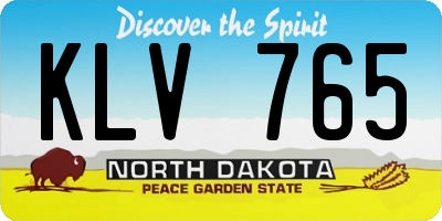 ND license plate KLV765