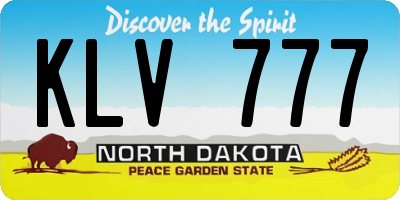 ND license plate KLV777