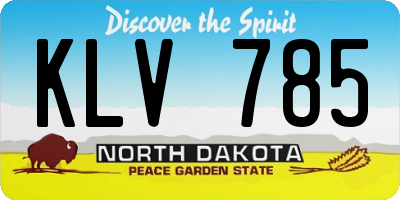 ND license plate KLV785