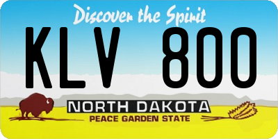 ND license plate KLV800