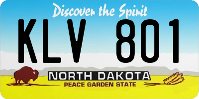 ND license plate KLV801