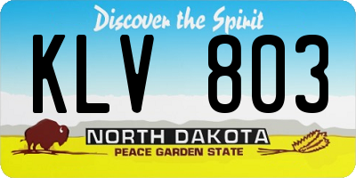 ND license plate KLV803