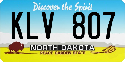 ND license plate KLV807