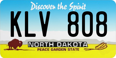 ND license plate KLV808