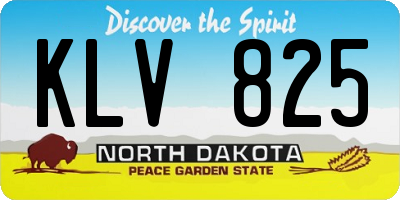 ND license plate KLV825